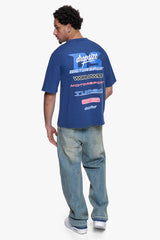 OVERSIZE RACING TSHIRT OCEAN BLUE
