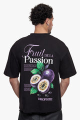 OVERSIZE PASSION FRUIT T-SHIRT BLACK