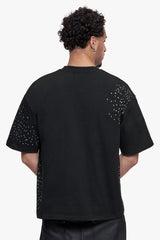 OVERSIZE RHINESTONE T-SHIRT BLACK