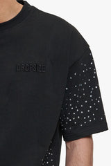OVERSIZE RHINESTONE T-SHIRT BLACK