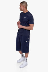 PUSH BUTTON SHORTS SPACE BLUE