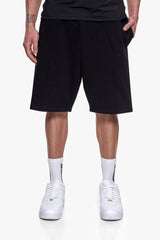 PINTUCK SWEAT SHORTS BLACK