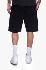 PINTUCK SWEAT SHORTS BLACK