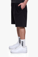 PINTUCK SWEAT SHORTS BLACK