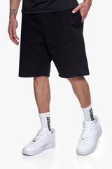 PINTUCK SWEAT SHORTS BLACK