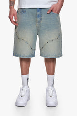 WESTERN JORTS WASHED LIGHT BLUE