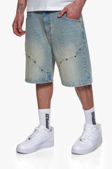 WESTERN JORTS WASHED LIGHT BLUE