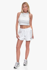 WOMEN LOGO SHORTS GREY MELANGE