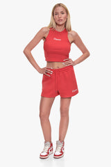WOMEN LOGO SHORTS RED