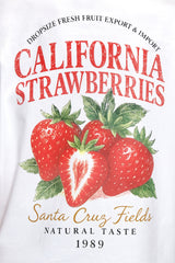 WOMEN STRAWBERRY OVERSIZE T-SHIRT WHITE