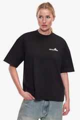 WOMEN FLOWER OVERSIZE T-SHIRT BLACK