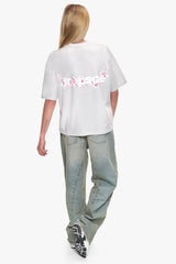 WOMEN FLOWER OVERSIZE T-SHIRT GREY