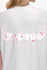 WOMEN FLOWER OVERSIZE T-SHIRT GREY