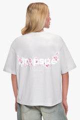 WOMEN FLOWER OVERSIZE T-SHIRT GREY
