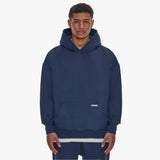 SUPER HEAVY BLANK HOODIE BLACK IRIS