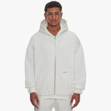 SUPER HEAVY BLANK ZIP-HOODIE CREAM WHITE
