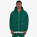 SUPER HEAVY BLANK ZIP-HOODIE GREEN