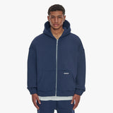 SUPER HEAVY BLANK ZIP-HOODIE BLACK IRIS