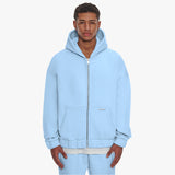 SUPER HEAVY BLANK ZIP-HOODIE BABY BLUE