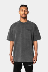 HEAVY OVERSIZE EMBO T-SHIRT WASHED GREY