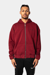 SUPER HEAVY OVERZISE BLANK ZIP-HOODIE BURGUNDY