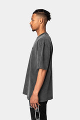 HEAVY OVERSIZE EMBO T-SHIRT WASHED GREY