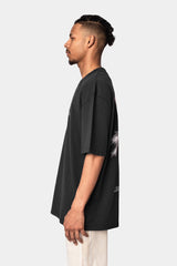 HEAVY OVERSIZE MOBILE PHONE T-SHIRT WASHED BLACK