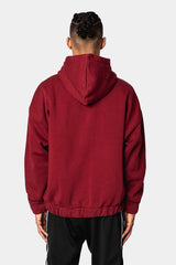 SUPER HEAVY OVERZISE BLANK ZIP-HOODIE BURGUNDY