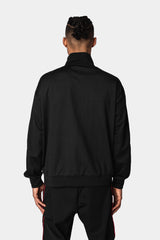 TRACK JACKET VELOUR SIDE STRIPE BLACK/RED