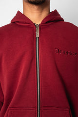 SUPER HEAVY OVERZISE BLANK ZIP-HOODIE BURGUNDY