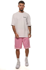 LOGO MESH SHORT ROSA