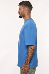 HEAVY OVERSIZE HD PRINT T-SHIRT AZURE BLUE