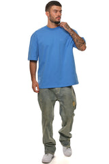 HEAVY OVERSIZE HD PRINT T-SHIRT AZURE BLUE