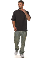 HEAVY OVERSIZE METAL PATCH BASIC T-SHIRT ANTHRACITE