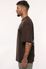 HEAVY OVERSIZE MARBLE PIC T-SHIRT WASHED BLACK