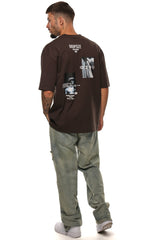 HEAVY OVERSIZE MARBLE PIC T-SHIRT WASHED BLACK