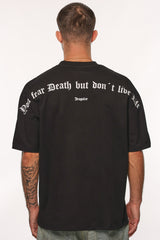 HEAVY OVERSIZE FEAR DEATH T-SHIRT BLACK