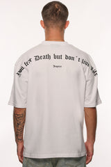 HEAVY OVERSIZE FEAR DEATH T-SHIRT WHITE