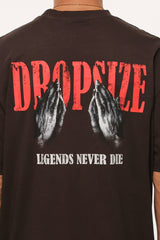 HEAVY OVERSIZE PRAY T-SHIRT WASHED BLACK