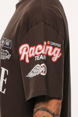 HEAVY OVERSIZE MOTORSPORT T-SHIRT WASHED BLACK