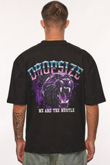 HEAVY OVERSIZE HUSTLE T-SHIRT BLACK