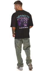 HEAVY OVERSIZE HUSTLE T-SHIRT BLACK