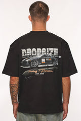 HEAVY OVERSIZE RACING DIVISION T-SHIRT BLACK