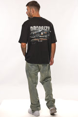 HEAVY OVERSIZE RACING DIVISION T-SHIRT BLACK