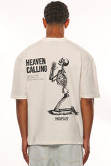 HEAVY OVERSIZE HEAVEN CALLING T-SHIRT CREAM WHITE