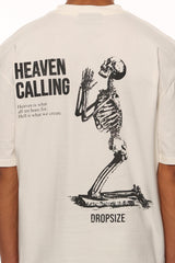 HEAVY OVERSIZE HEAVEN CALLING T-SHIRT CREAM WHITE