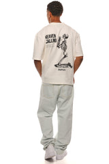 HEAVY OVERSIZE HEAVEN CALLING T-SHIRT CREAM WHITE