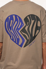 HEAVY BROKEN HEART T-SHIRT SIMPLE TAUPE