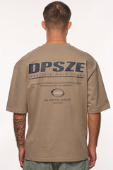 HEAVY OVERSIZE LESS TALK T-SHIRT SIMPLE TAUPE