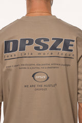 HEAVY OVERSIZE LESS TALK T-SHIRT SIMPLE TAUPE